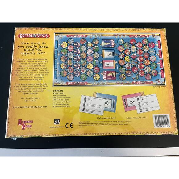 New! Sealed Battle of the Sexes Board Game. Vintage 1997 University Games Party - Picture 2 of 4